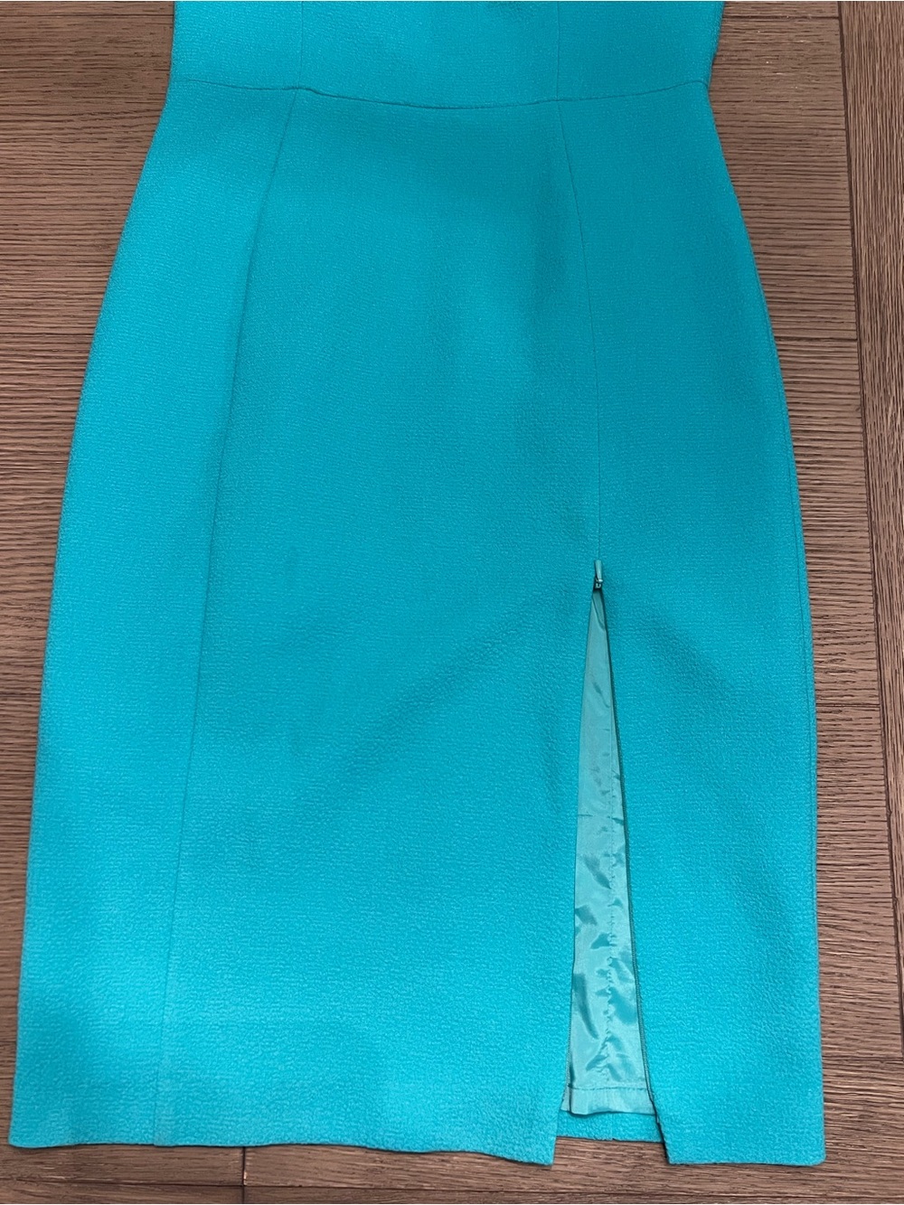 Black Halo Turquoise Teal Sheath Dress 3/4 Sleeve Career Cocktail Dress - Picture 11 of 16